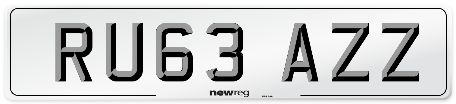RU63 AZZ Number Plate from New Reg
